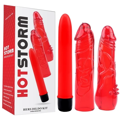 Вибратор с насадками Chisa Hot Storm Hers Dildo Kit