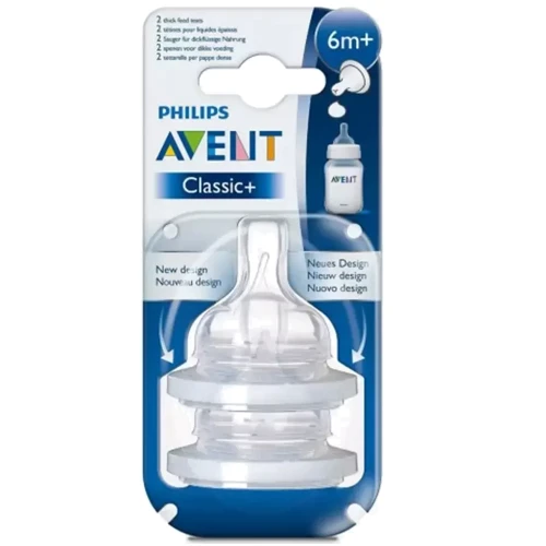 Соска силиконовая Philips AVENT Anti-colic 6м+ 2 шт (SCF636/27): Поток быстрый