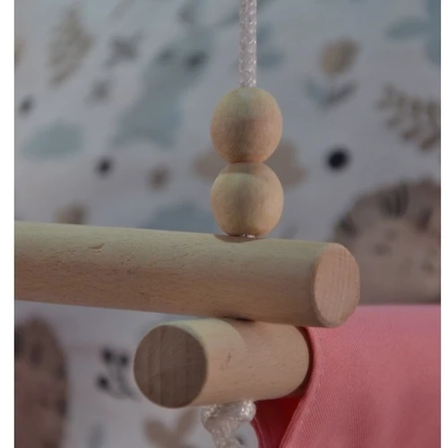 Качели детские Лесной зайчик тканевая подвесная розовая