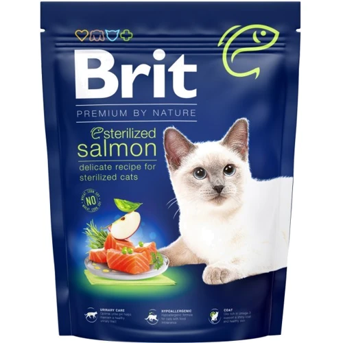 Сухой корм Brit Premium by Nature Cat Sterilized Salmon для стерилизованных котов с лососем 300 г (8595602553013)
