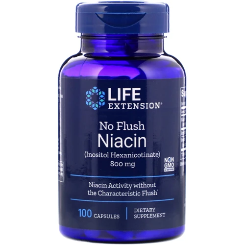 Life Extension No Flush Niacin 800 mg 100 Caps (LEX-37310)