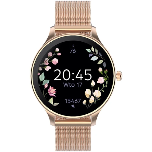 Смарт-часы Forever Velora SB-306 Rose Gold + ремешок: Дисплей 1.19" AMOLED (390x390)