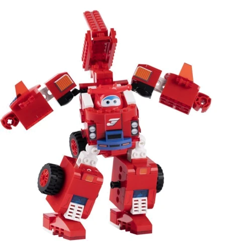 Конструктор-трансформер Super Wings Small Blocks 2-in-1 Buildable Transforming Vehicle Jett Джетт (EU385005)