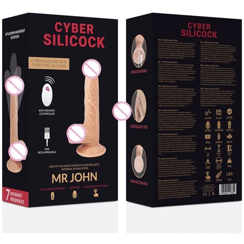 Фаллоимитатор с подвижной головкой и фрикциями CYBER SILICOCK Mr John