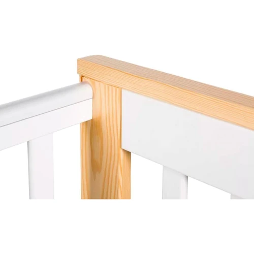 Детская кроватка Klups IWO 120х60 см с ящиком и перегородкой белая+дерево