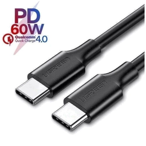 Кабель Ugreen USB-C to USB-C 3A 1m Black (50997): Тип USB-C - USB-C