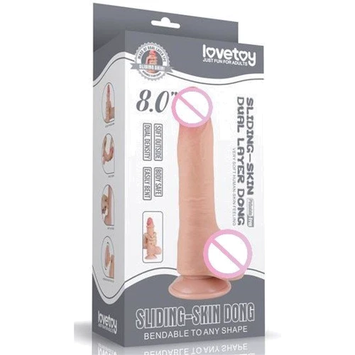 Фаллоимитатор LoveToy Sliding-Skin Dual Layer Dong 8" Flesh