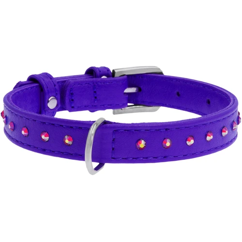 Ошейник WAUDOG Glamour с клеевыми стразами 20 мм 30-39 фиолетовый (32789): Производитель WAUDOG
