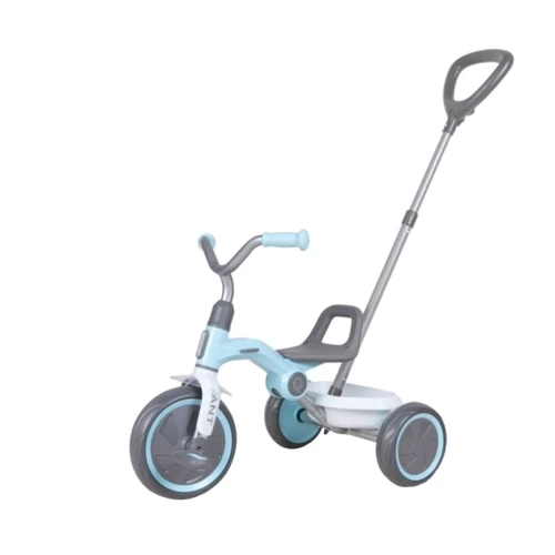Велосипед QPLAY складной трехколесный детский с родительской ручкой Ant+ LightBlue (T190-2Ant+LightBlue)