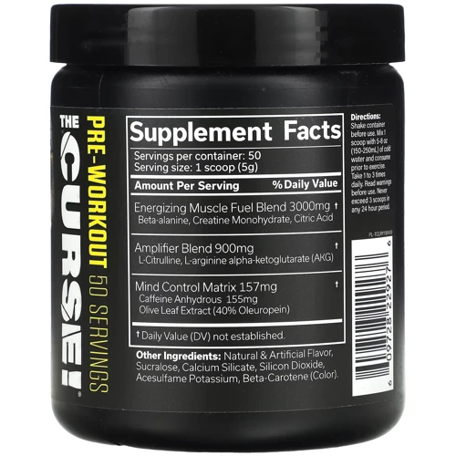 Предтренировочный комплекс JNX Sports The Curse 250 g / 50 serving / Lemon rush: Тип Комплекс до тренировки