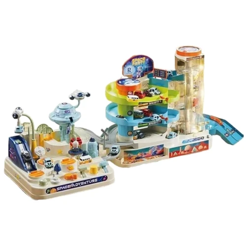 Гараж Космическая база: лифт, музыка, свет, подвижные детали, машинки (T915A)