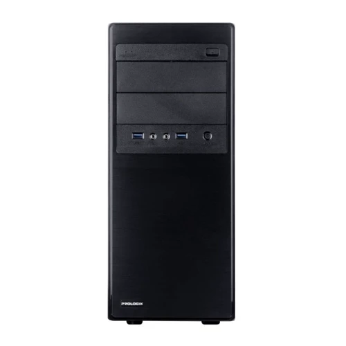 Корпус Prologix E108 500W Black: Материал передней панели пластик