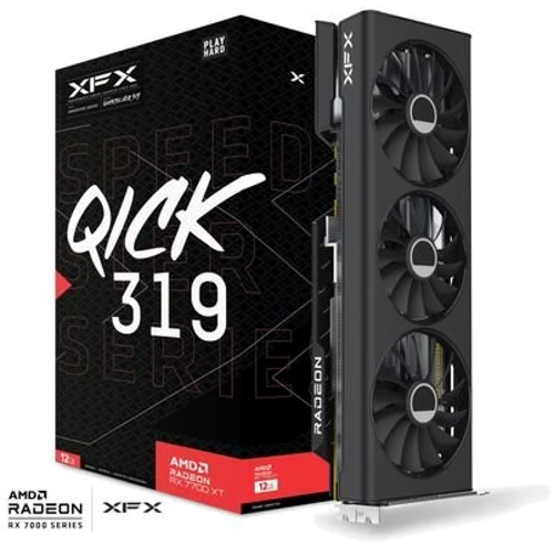 Відеокарта XFX Speedster QICK 319 Radeon RX 7700 XT Black Edition (RX-77TQICKB9) UA