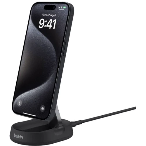 Зарядное устройство Belkin Wireless Charger Magnetic Stand 15W Black (WIA008VFBK) for iPhone 16 I 15 I 14 I 13 I 12 series: Тип беспроводное