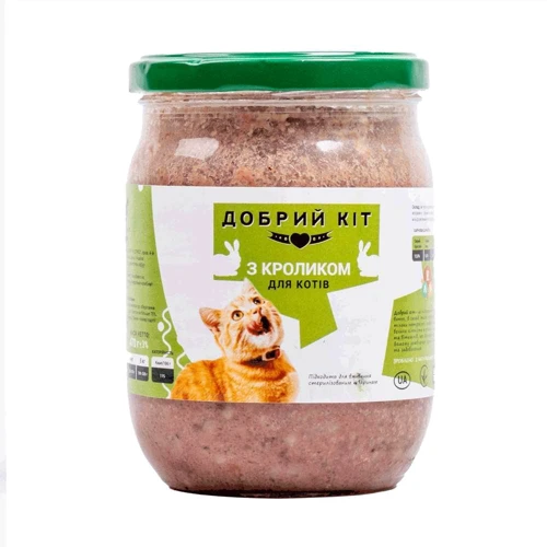 Вологий корм Добрий Кіт із кроликом 470 грам