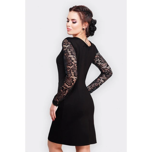 Платье FashionUp PL-1599A 42 черное повседневное до середины бедра: Состав Вискоза, Эластан