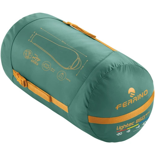Спальный мешок Ferrino Lightec SM 850/+4°C Green/Yellow (Left): Верхняя температура комфорта +20 °C