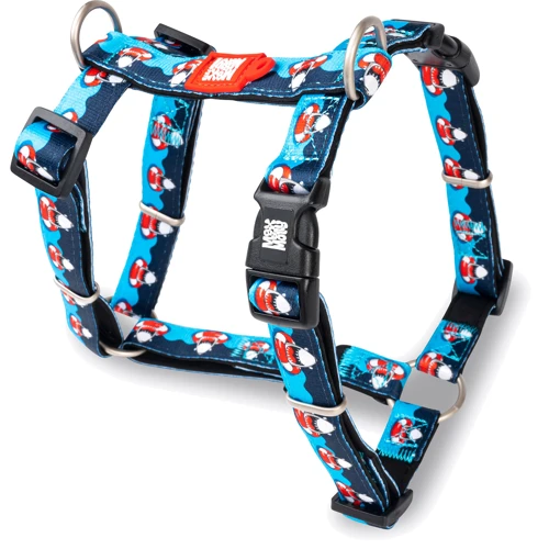 Шлейка для собак Max & Molly Urban H-Harness - Frenzy the Shark/L 2 см 70-98 см синя (4894512023246)