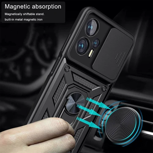 Чехол для телефонов Mobile Case Camshield Serge Ring Black for Xiaomi Poco X4 GT: Материал TPU (термополиуретан) и поликарбонат