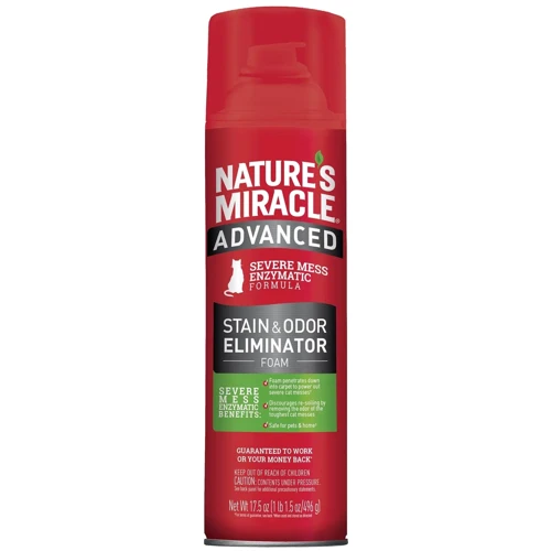 Устранитель-пена Nature's Miracle Advanced Stain and Odor Eliminator для удаления пятен и запахов от кошек с усиленной формулой 518 мл (680443/680142/6947 USA)
