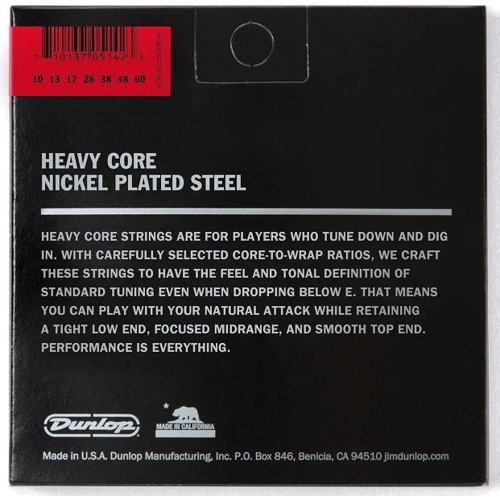 Струна для гитар Набор струн DUNLOP DHCN1060-7 HEAVY CORE HEAVY SET 10-60: Тип Комплект струн