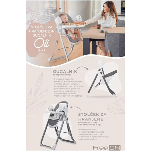 Стульчик для кормления 2 in 1 FreeON Oli Dark Grey (47429) фото 5