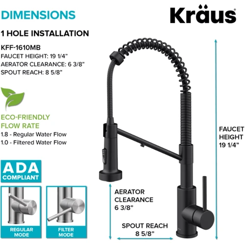 Змішувач для кухонного миття Kraus KFF-1610MB