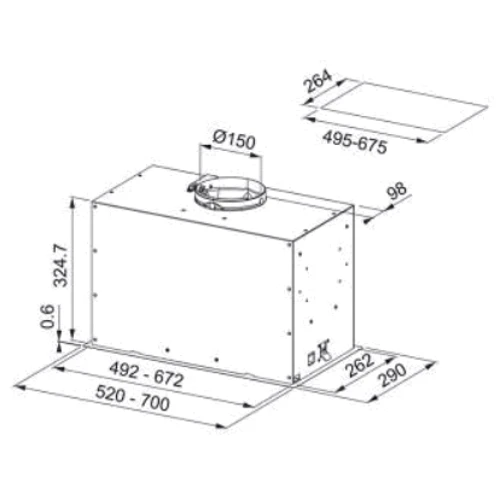 Витяжка Franke Box Flush EVO FBFE XS A52: Тип фільтра повітря Рециркуляция, Отвод
