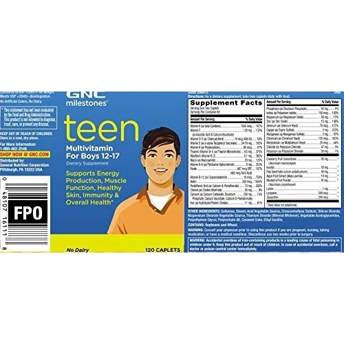 GNC Teen Multivitamin For Boys 12-17 120 caps: Форма выпуска Капсулы