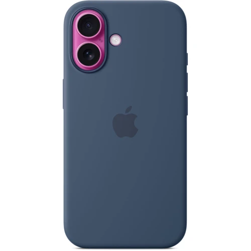 Чехол для iPhone Apple for iPhone 16 Silicone Case with MagSafe Denim (MYY23) : Материалы Силикон
