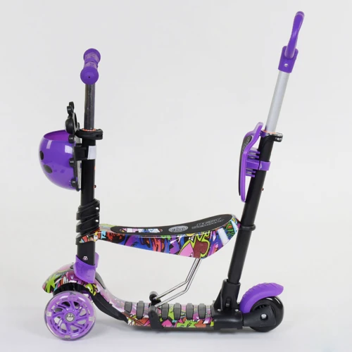 Самокат 5в1 Best Scooter (PU колеса с подсветкой) Абстракция Multicolor (74062): Тип колес литые