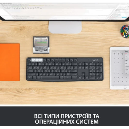 Клавіатура Logitech K375s Multi-Device (920-008181): Додатково бесшумная