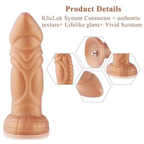 Фаллоимитатор-насадка Hismith Slightly Curved Silicone Dildo Monster Series