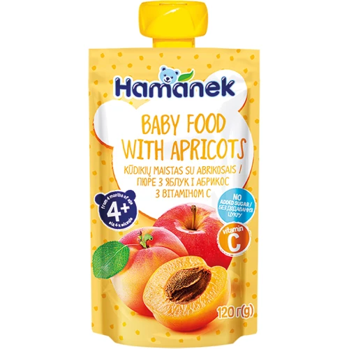Пюре Hame Хаманек (пауч) яблоко с абрикосом 120 (8595139783914)