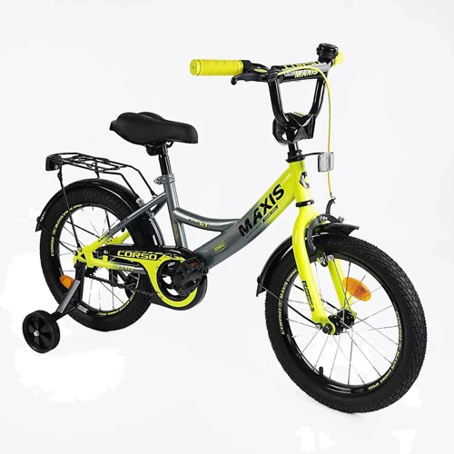 Дитячий велосипед Corso Maxis 16 дюймів сіро-жовтий (CL-16393)