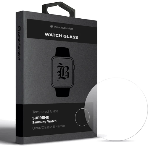 ArmorStandart Tempered Glass Supreme Black Icon for Samsung Watch Ultra / Classic 6 47 mm (ARM84744): Тип Защита экрана