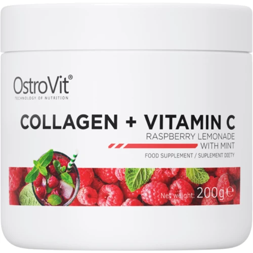 OstroVit Collagen + Vitamin C 200 g / 20 servings / raspberry lemonade with mint