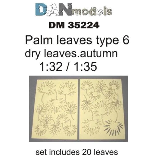 Пальмовые листья DAN models Желтые, набор №6 DAN35224