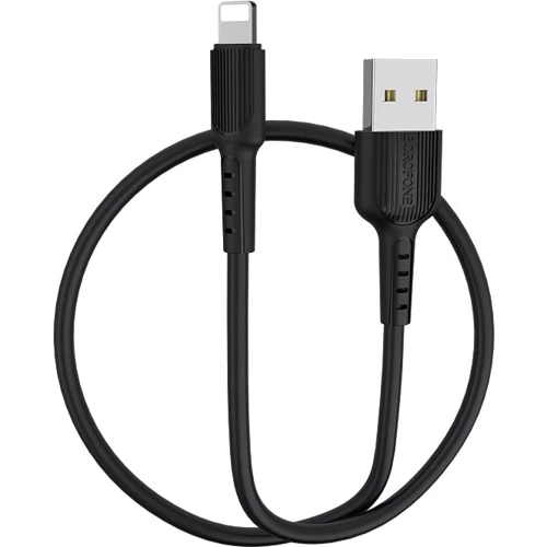 Кабель Borofone USB Cable to Lightning 1m Black (BX16): Тип USB-C - Lightning