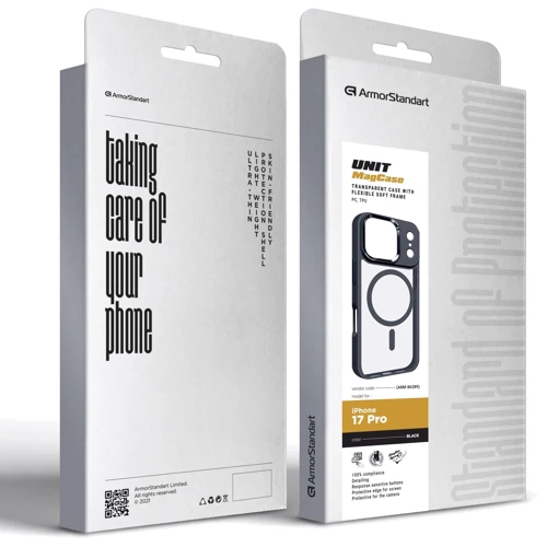 Чехол для iPhone ArmorStandart Unit MagCase Black for iPhone 17 Pro (ARM86289)