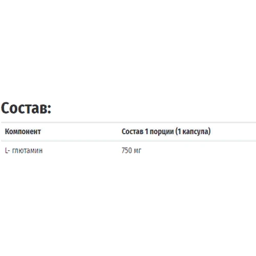 Carlson Labs L-Glutamine, 750 mg, 90 Capsules (CAR-06821): Форма выпуска Капсулы