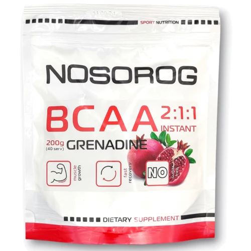 Аминокислота для спорта Nosorog Nutrition BCAA 2:1:1 200 g / 36 servings / Pomegranate
