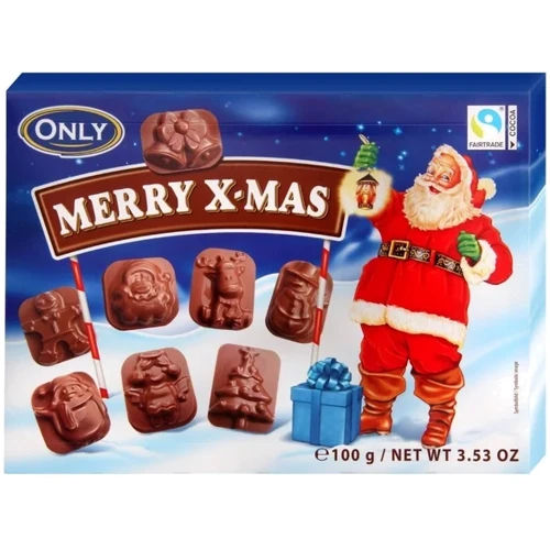 Шоколад Only молочний Merry X-mas фігурки 100 г (9002859071911)