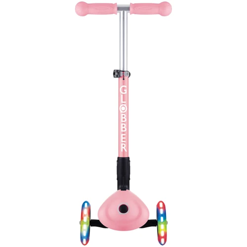 Самокат GLOBBER серии JUNIOR FOLDABLE LIGHTS пастельно-розовый с цветами (433-210) фото 11