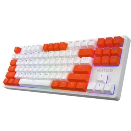 Клавиатура HATOR Rockfall 2 Mecha Signature Edition White/White/Orange (HTK-521-WWO): Подключение проводное