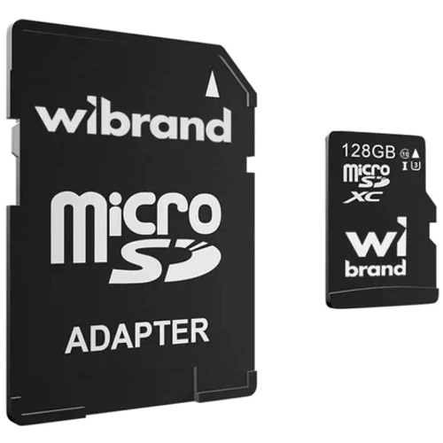 Карта памяти Wibrand 128Gb microSDXC Сlass 10 UHS-I U3 + adapter (WICDHU3/128GB-A)