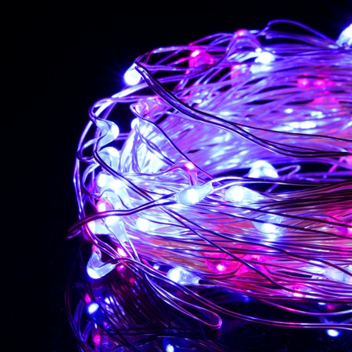Гирлянда на батарейках Springos 9.9 м 100 LED CL0023 Pink/Blue: Количество ламп 100