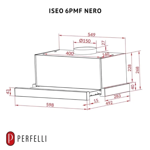 Вытяжка Perfelli ISEO 6PMF NERO фото 11