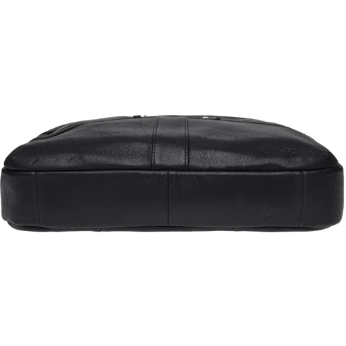 Мужская сумка мессенджер Borsa Leather черная (k11120a-black): Фактура Матовая, Зернистая