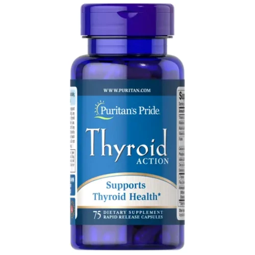 Puritans Pride Thyroid Action Поддержка щитовидной железы 75 капсул